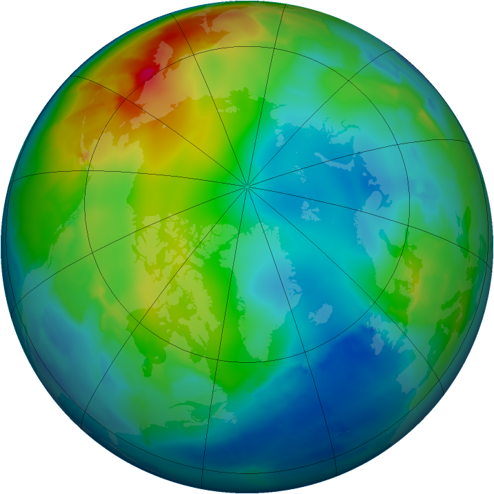 Arctic ozone map for 18 December 2011